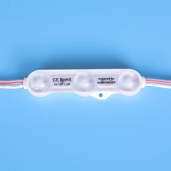 DC 12V IP67 1.5W Waterproof 160 Degree SMD 3 LEDs Single Color 2835 Injection Lens Back Lighting LED Signage Module for Outdoor Advertising Light Boxes